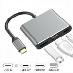  USB Hub Adapter For MacBook USB To Converter 3-in-1 Adapter Supports 4k USB-C HDMI 3.0 HUB