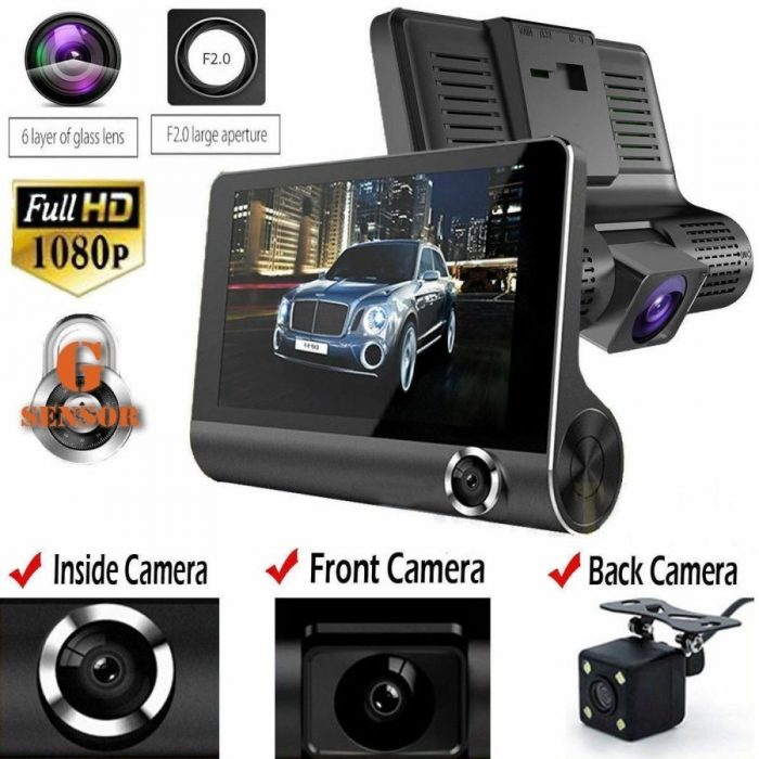 1080P Car DVR 4.3 inch Lens Dash Cam Front and Rear Video Recorder Camera G-sensor