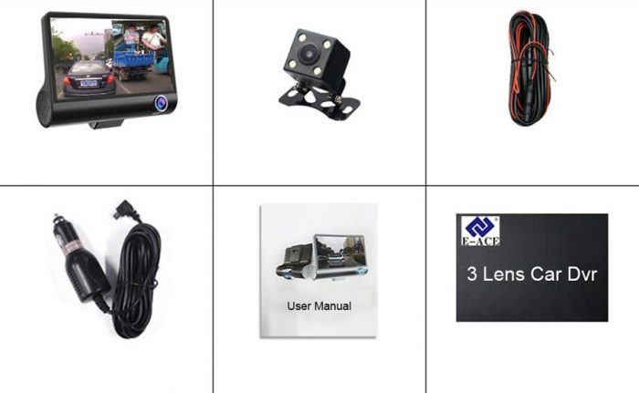 1080P Car DVR 4.3 inch Lens Dash Cam Front and Rear Video Recorder Camera G-sensor