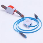 2 In1 Dual Retractable USB Data Cable Charger.