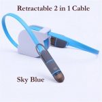 2 In1 Dual Retractable USB Data Cable Charger.