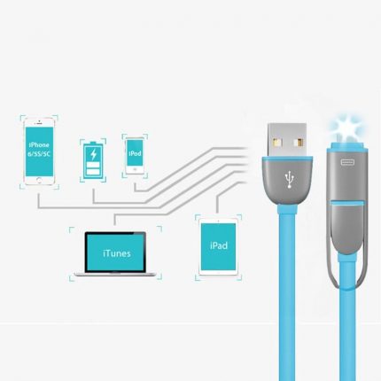 2 In1 Dual Retractable USB Data Cable Charger.