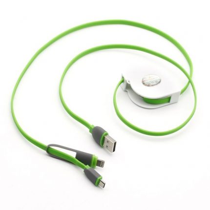 2 In1 Dual Retractable USB Data Cable Charger.