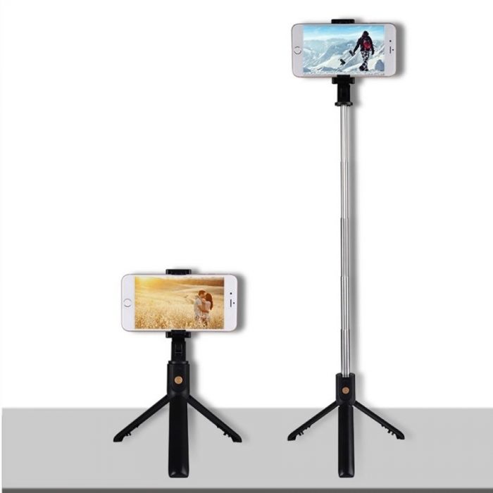 2 in 1 Wireless Mini Extendable Universal bluetooth Selfie Stick Tripod