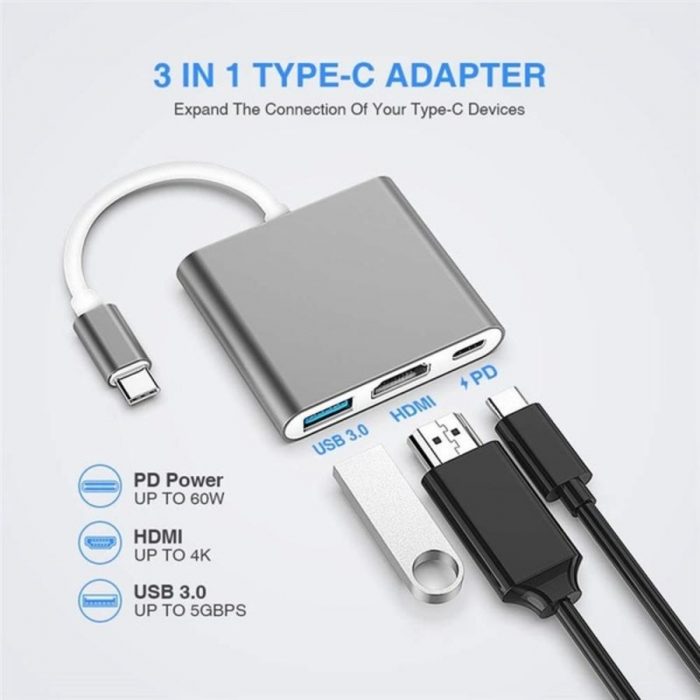3-in-1 Hub Adapter For Macbook Laptops Usb to converter