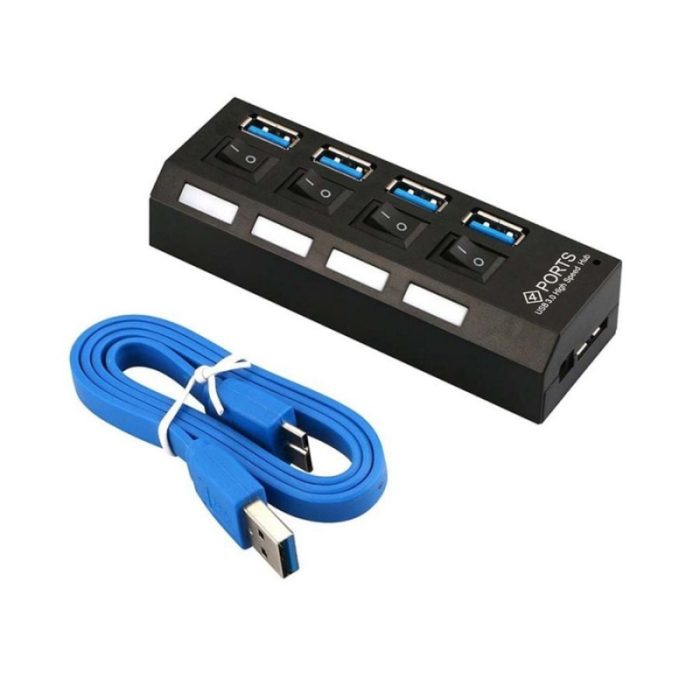 4 Ports USB HUB with on off switch