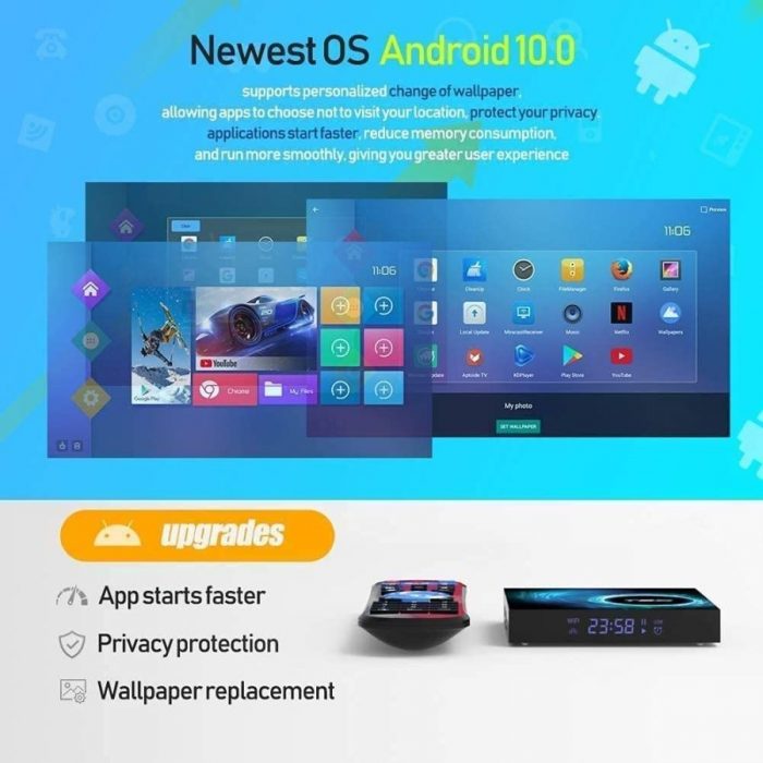 Android 10 T95 Smart Tv Box Youtube HD 6K 4gb+64gb