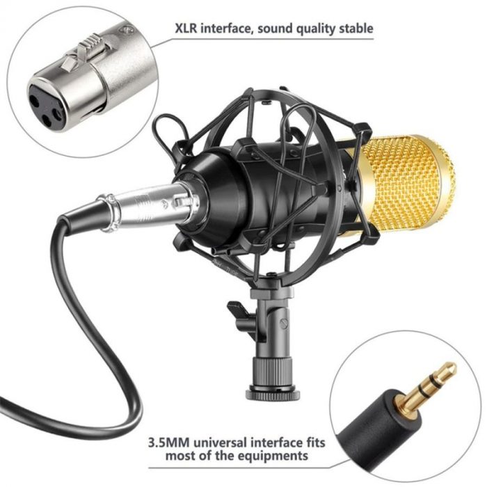 BM 800 Condenser Microphone 3.5mm Wired Recording Microphone