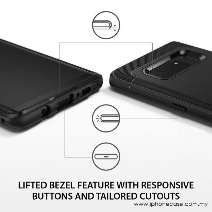 Black Carbon Fiber Textured Armor phone case cover for SAMSUNG NOTE 8 Case