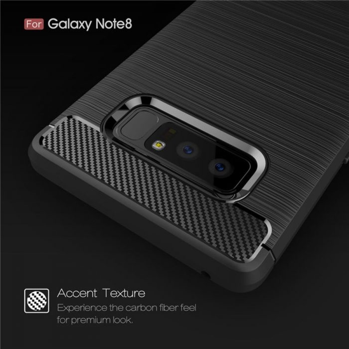 Black Carbon Fiber Textured Armor phone case cover for SAMSUNG NOTE 8 Case