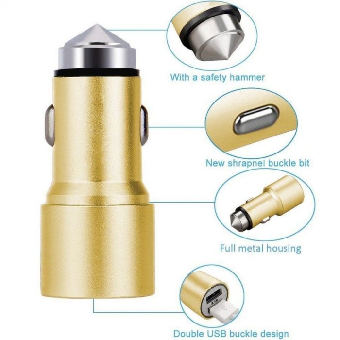 DOUBLE TWIN 2 IN 1 USB IN CAR CHARGER MICRO CIGARETTE ADAPTER