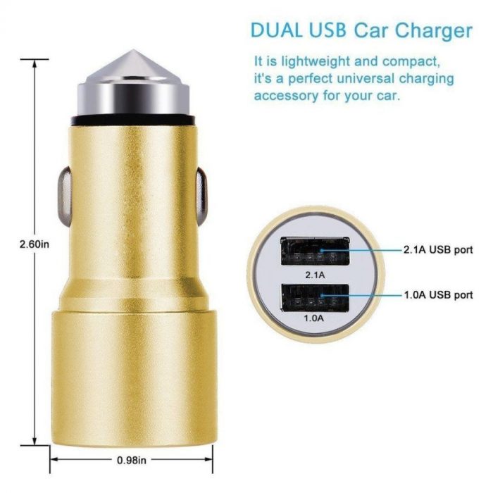 DOUBLE TWIN 2 IN 1 USB IN CAR CHARGER MICRO CIGARETTE ADAPTER