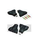 Double Sound Card Virtual 7.1 Channel USB Adapter Dual Microphone and Headset Audio Sound Card