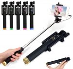 Extendable Wired Remote Mobile Phones Holder Selfie Stick