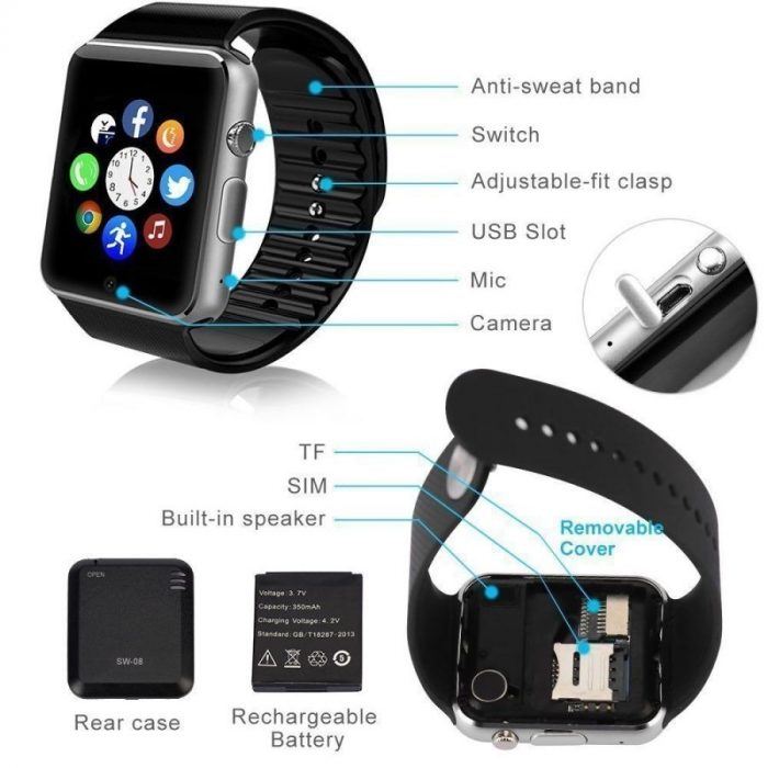 GT08 Bluetooth Smart Watch For Android iOS iPhone Apple