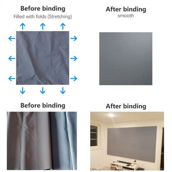 HD Anti-light Screen Home Projector Screen-Cloth.