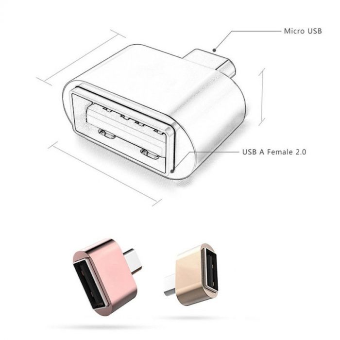 Micro USB Male to USB Female OTG Adapter.