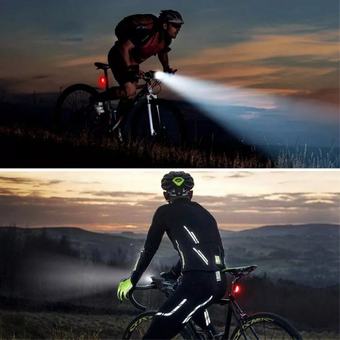 Night Riding Waterproof Used 6 Modes White or Red light USB