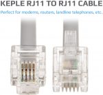 Telephone-Modem-Broadband-Extension-Cord-Cable-RJ11-Male-to-Male-Wire-Connector-Lead