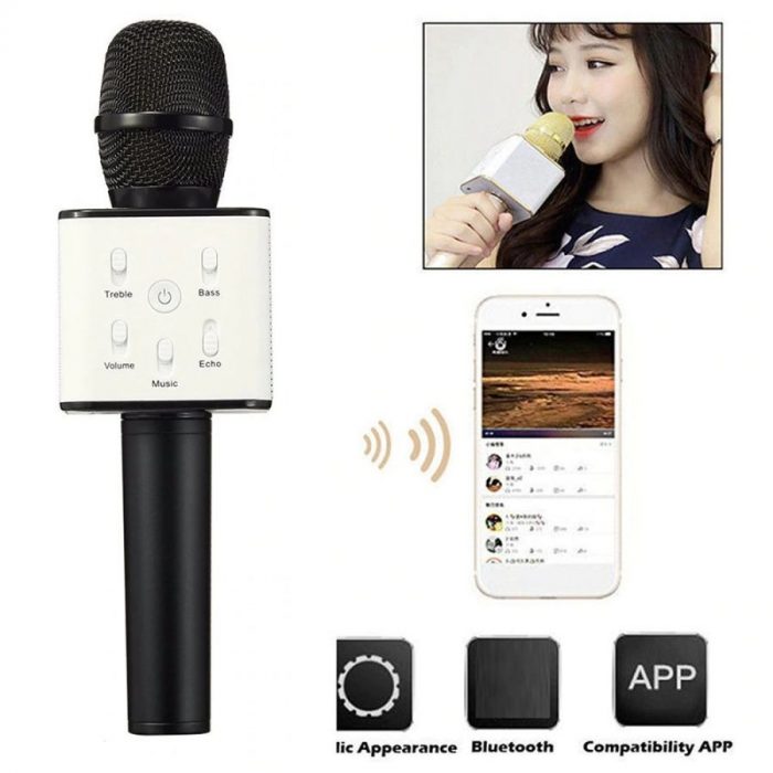 Wireless Q7 Bluetooth Karaoke Microphone Professiona