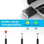 USB 7.1 Audio Sound Card With Headphone and Microphone Jack