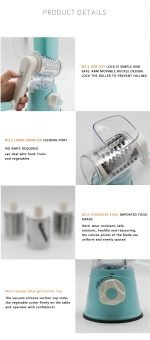 3 In 1 Manual Handheld Vegetable Fruit Cutter Slicer Kitchen Tabletop Tools - Image 7