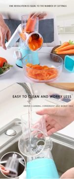 3 In 1 Manual Handheld Vegetable Fruit Cutter Slicer Kitchen Tabletop Tools - Image 10