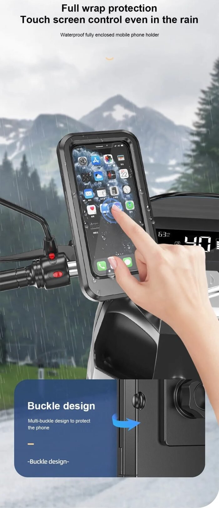 Swivel Motorcycle 360 Phone Holder Support Universal GPS - Image 11