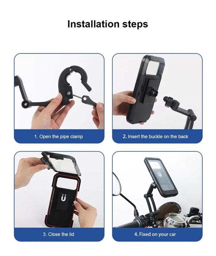 Swivel Motorcycle 360 Phone Holder Support Universal GPS - Image 6